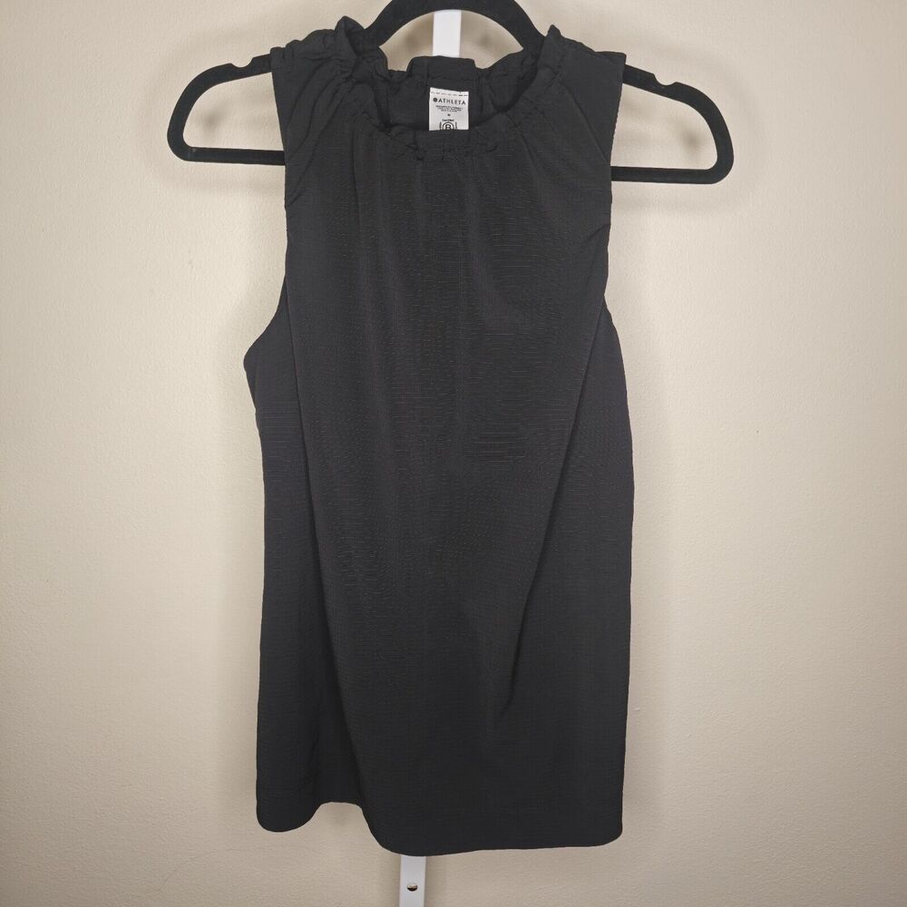 Athleta Black Ruffled Tank Top